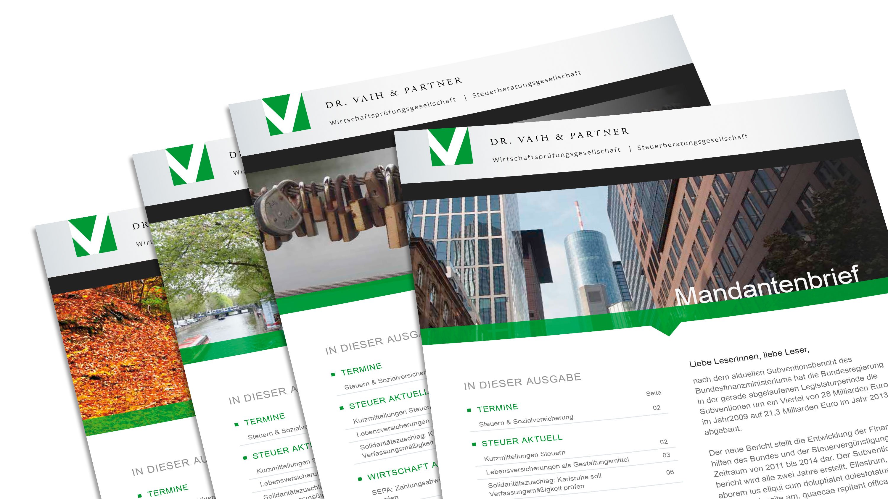 Corporate Design, client letter for Dr. Vaih and Partners: DIE NEUDENKER® Agency, Darmstadt