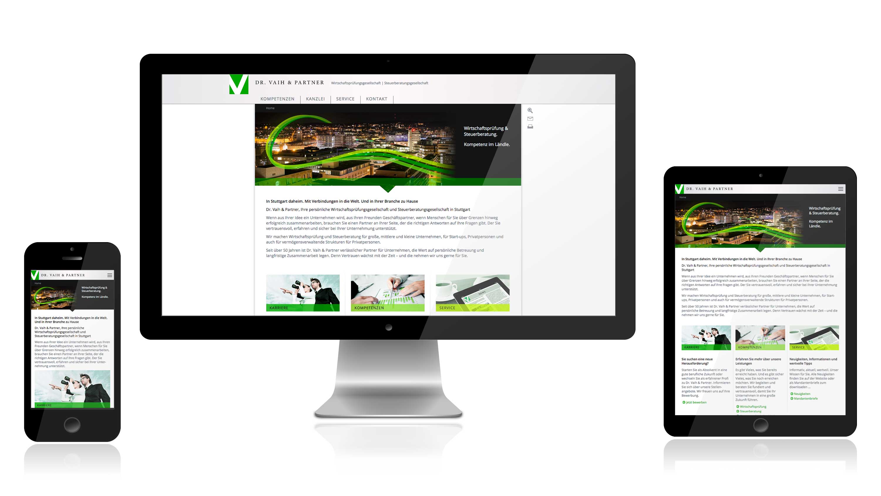 Responsive website for Dr. Vaih and Partners: DIE NEUDENKER® Agency, Darmstadt