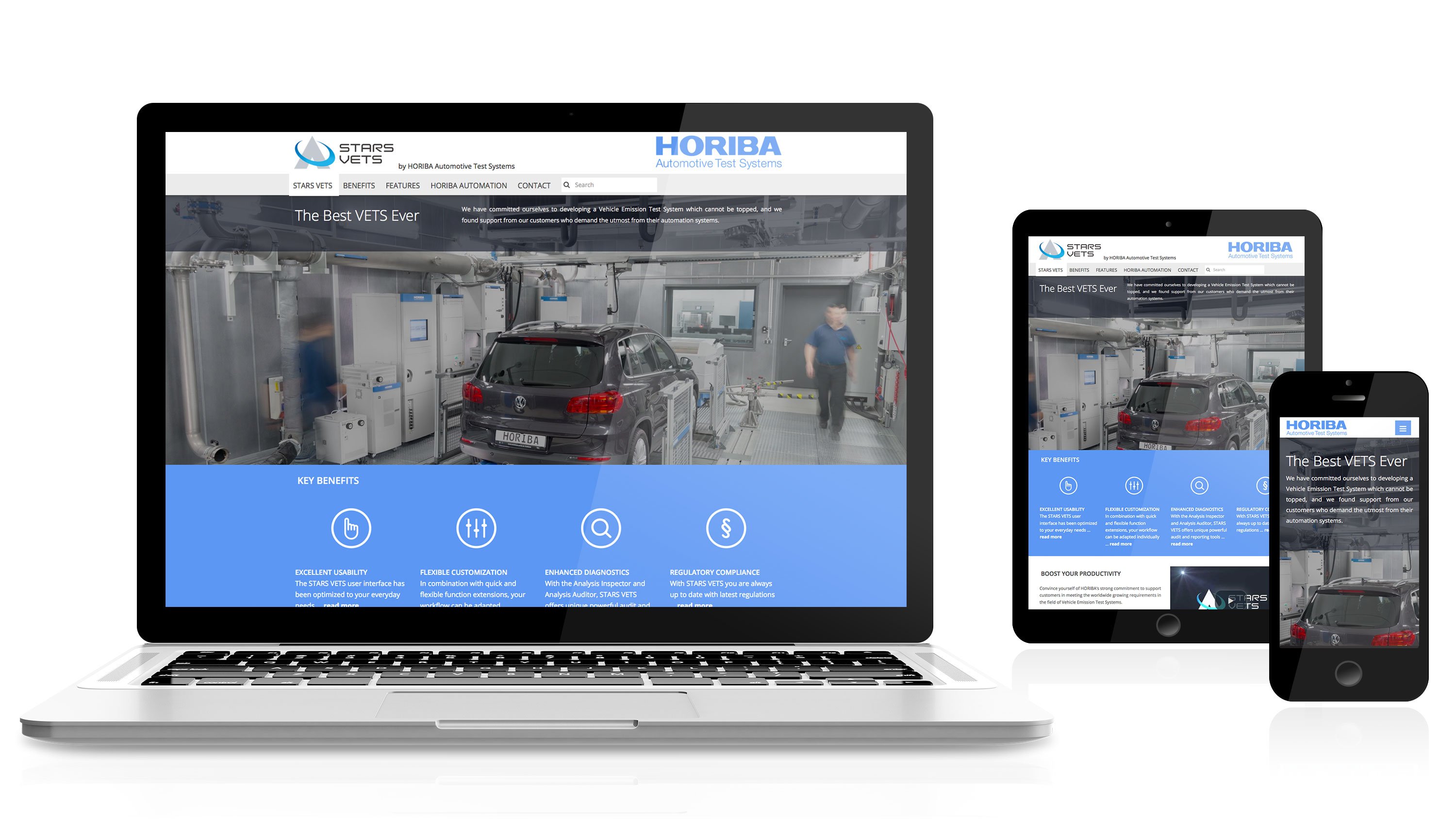 Responsive web design, microsite for HORIBA: DIE NEUDENKER® Agency, Darmstadt