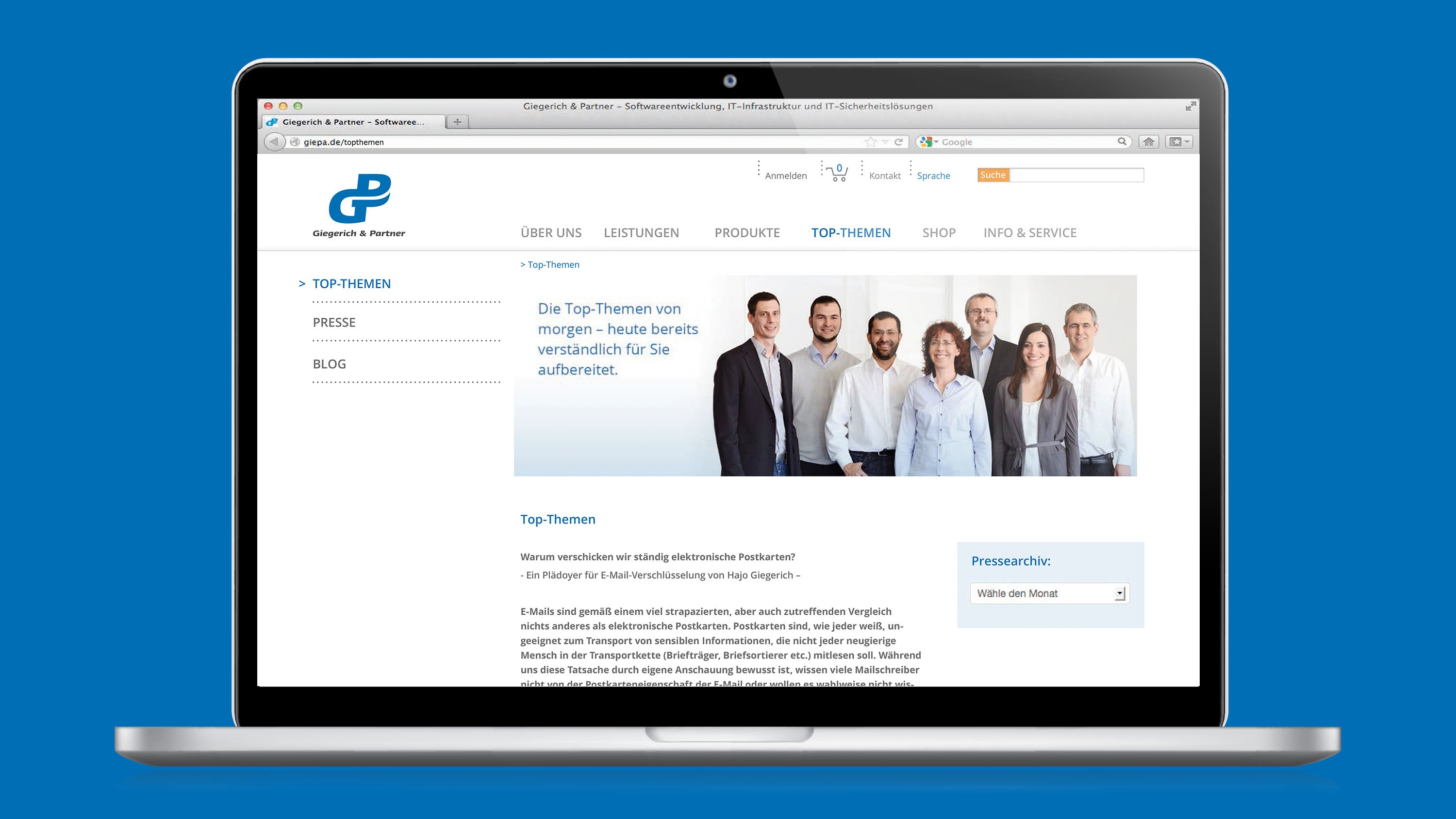 Software development for Giegerich and partners: DIE NEUDENKER® Agency, Darmstadt