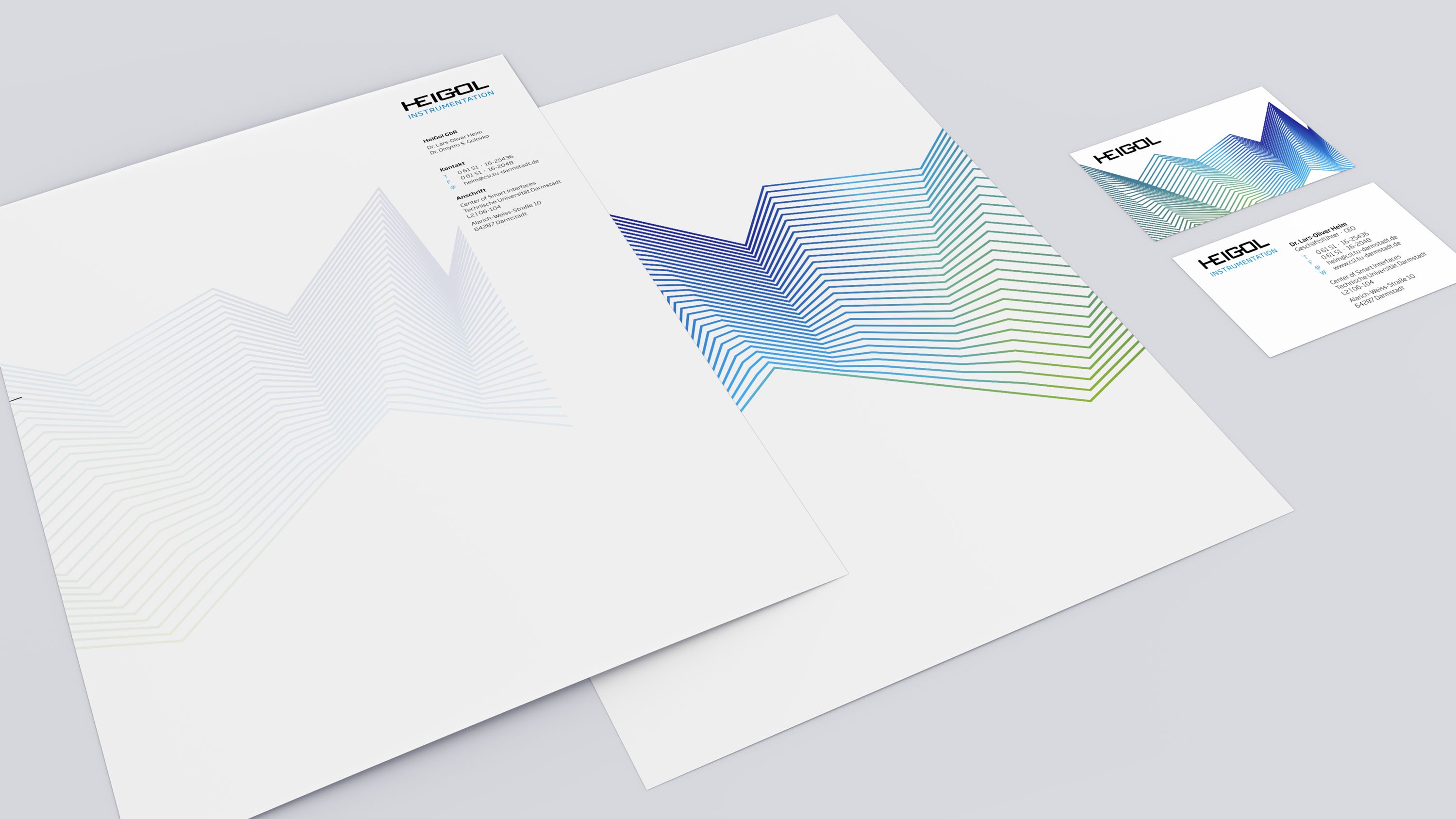 Corporate design, stationery and business card for HEIGOL: DIE NEUDENKER® Agency, Darmstadt