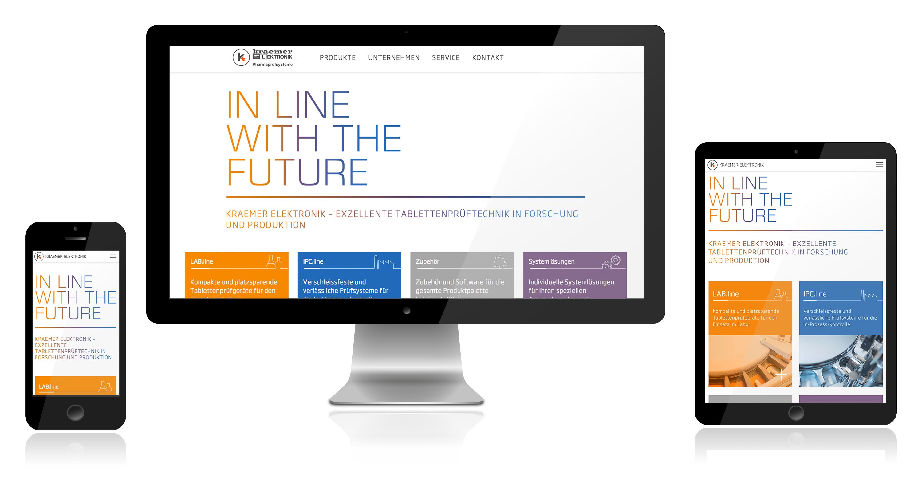 Corporate Website, Responsive Webdesign for Kraemer Elektronik: DIE NEUDENKER® Agency, Darmstadt