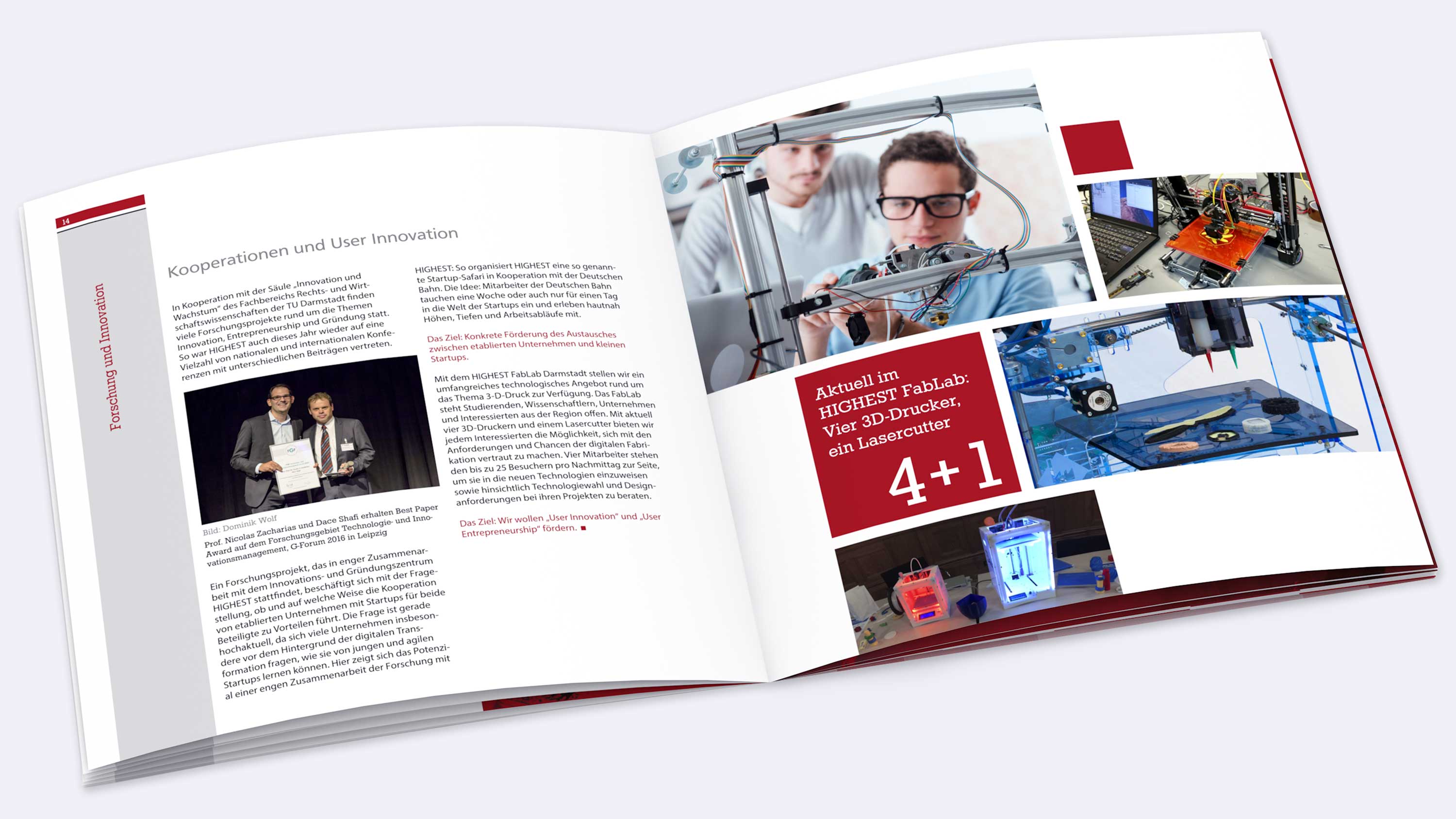 Annual Report, Highest team Startup brochure for the Technical University Darmstadt, TU: DIE NEUDENKER® Agency, Darmstadt