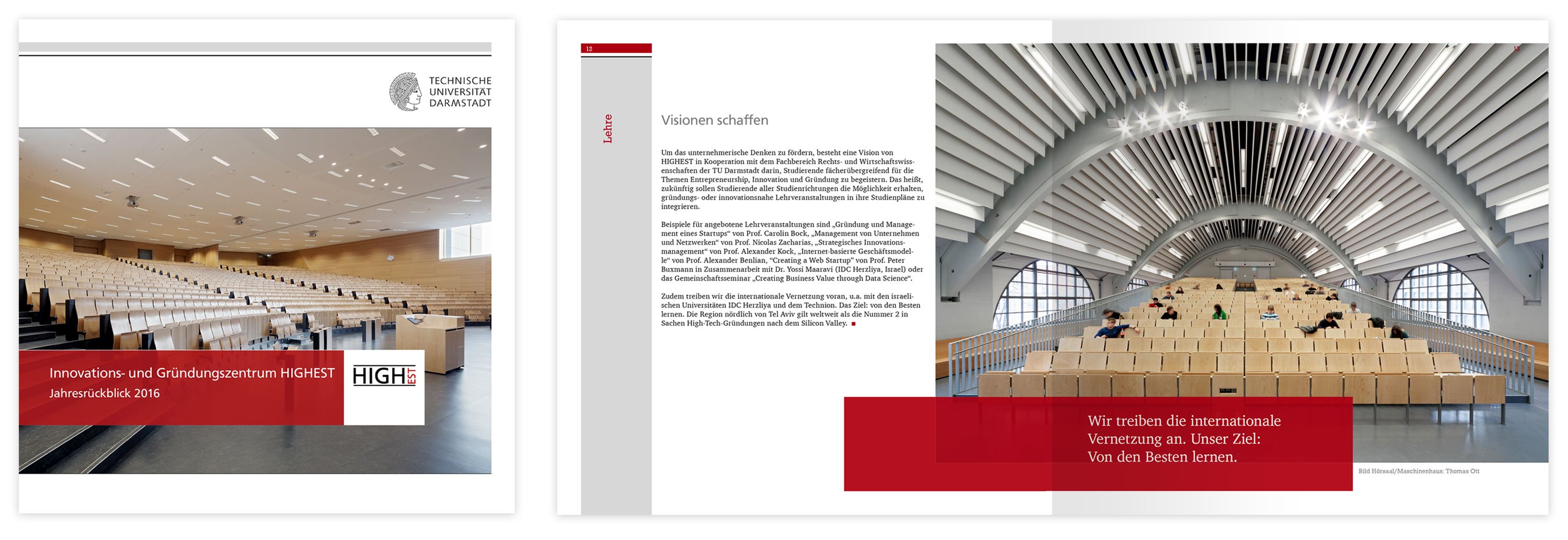Annual report, brochure for the Technical University Darmstadt, TU: DIE NEUDENKER® Agency, Darmstadt