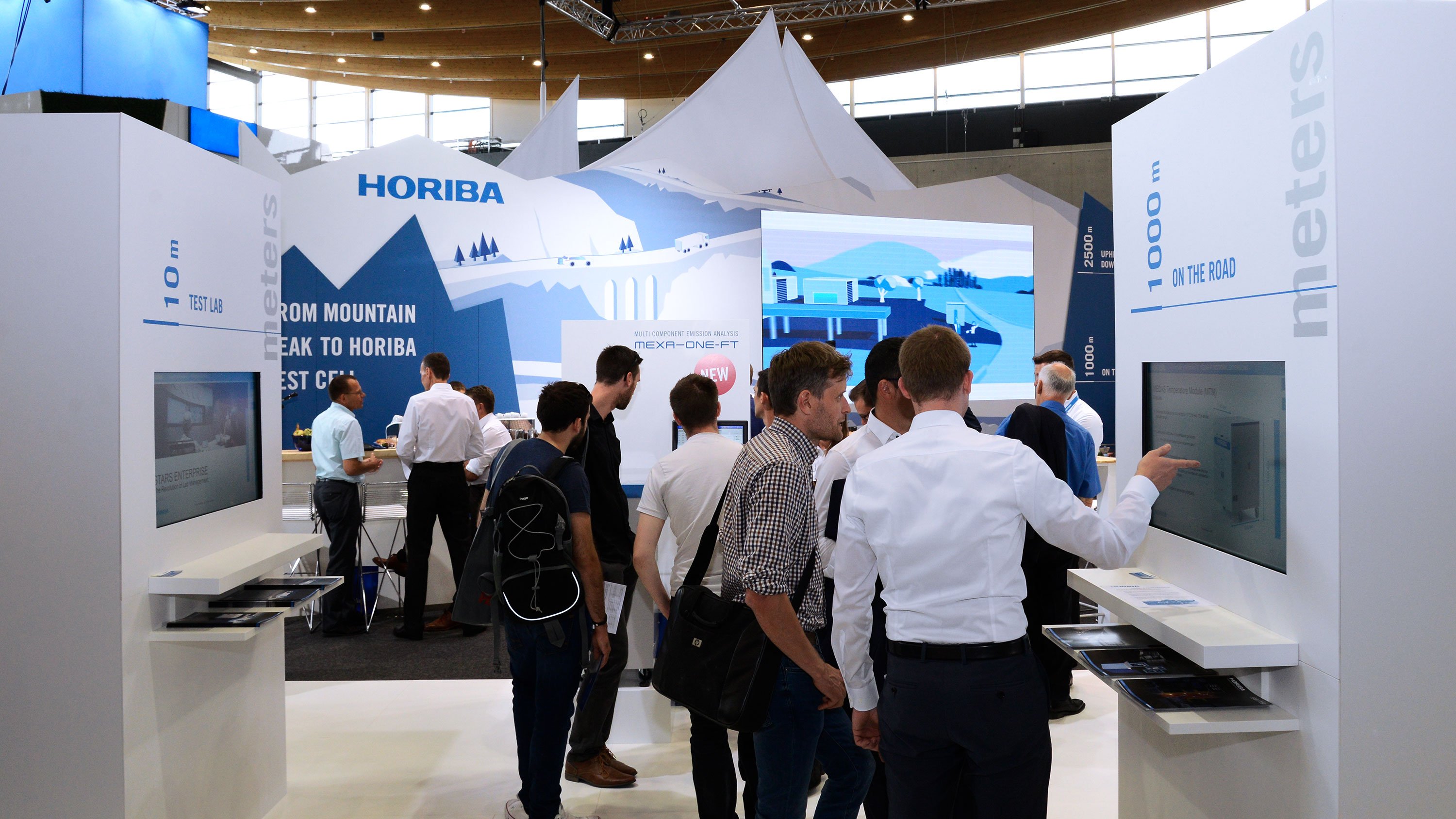 Photo of the HORIBA booth at the Automotive Testing Expo 2018